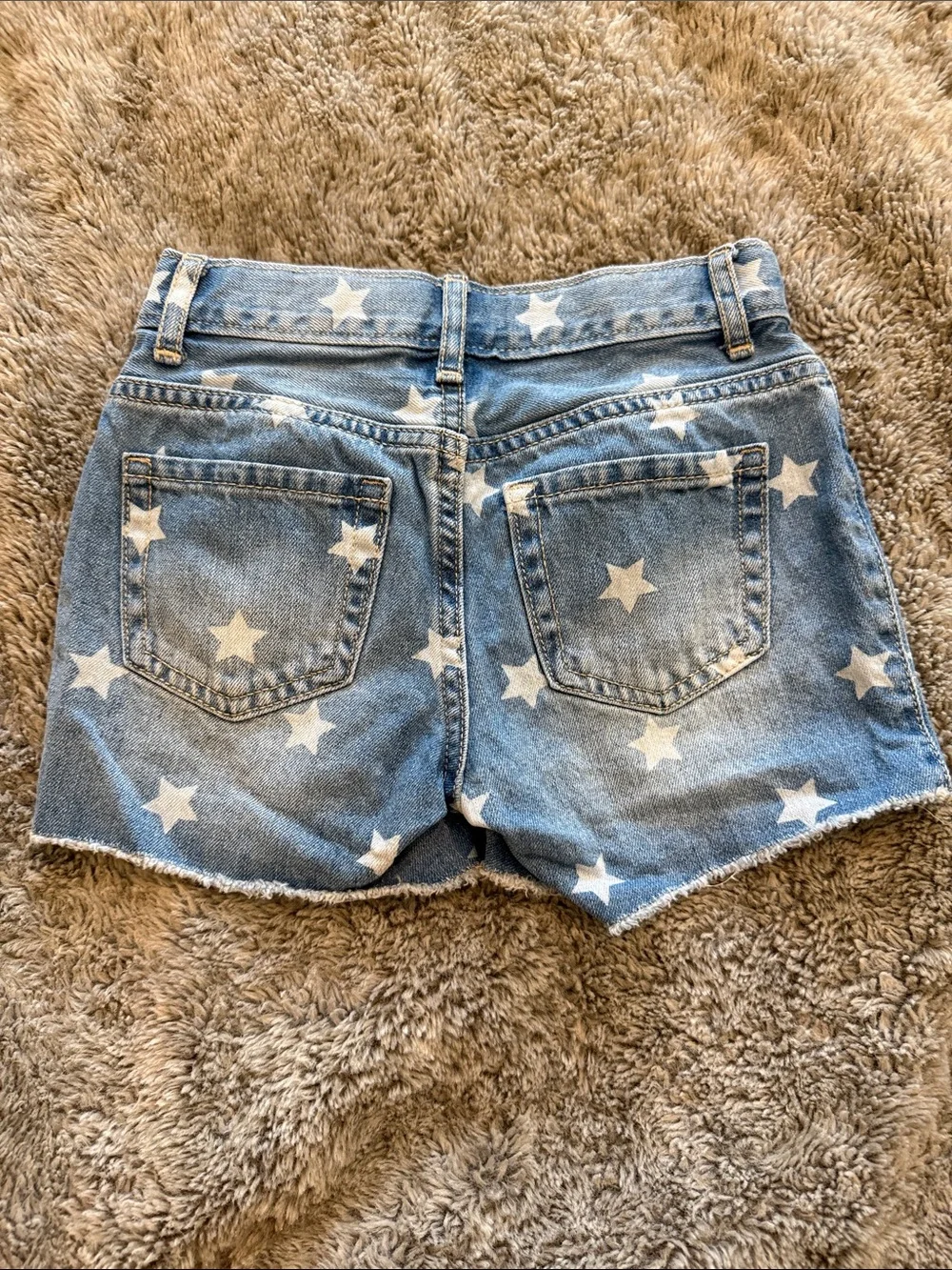 Children’s Place Girls Star Denim Shortie Shorts – Size 8 Slim